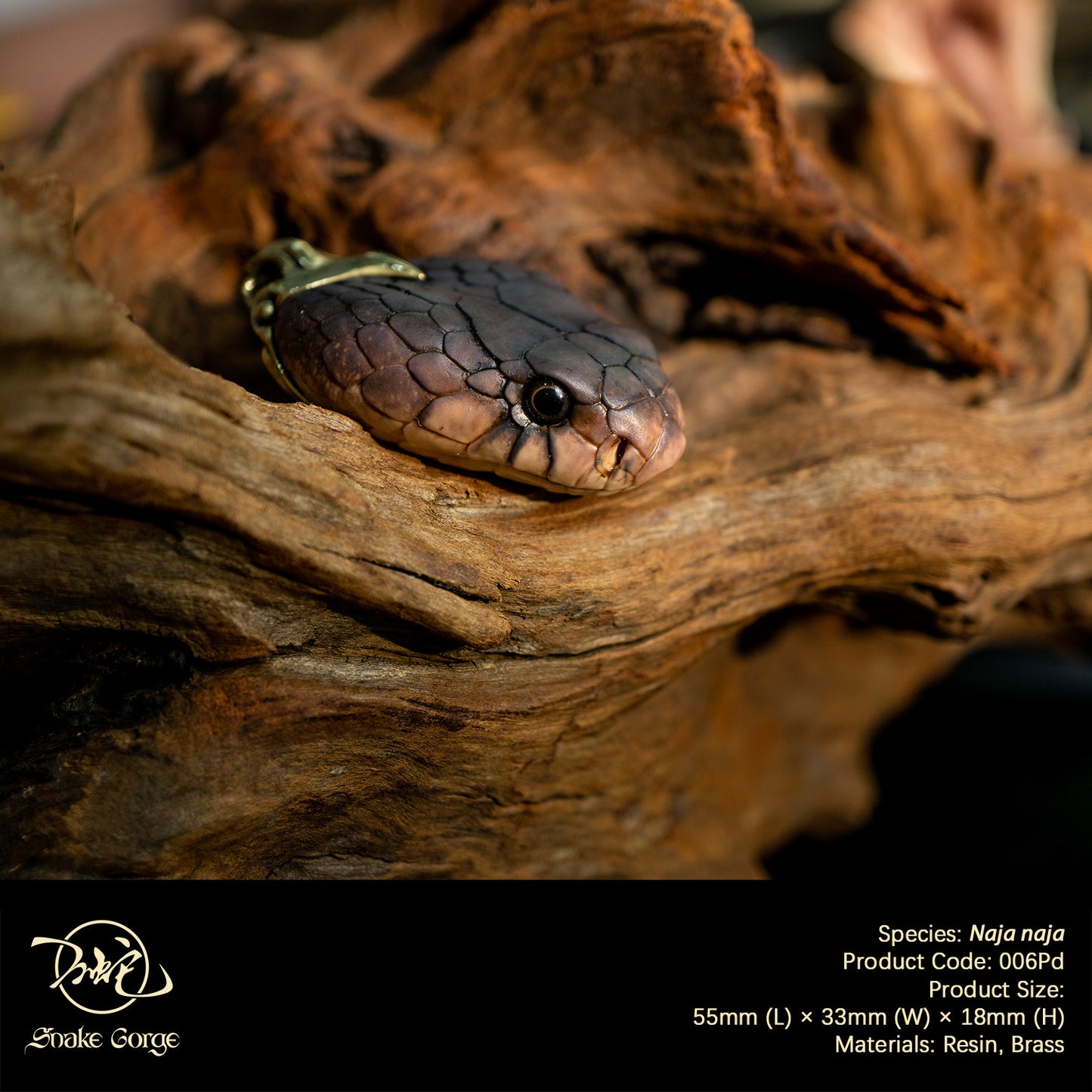 Indian Cobra/ Naja naja Head Resin Model Pendant