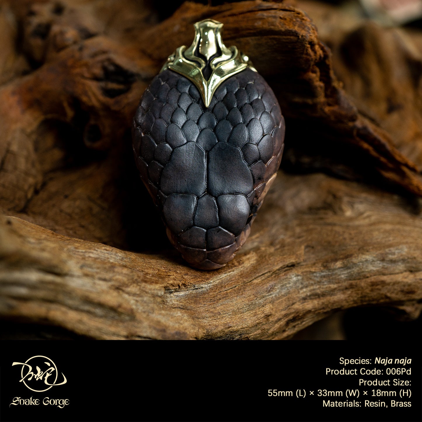 Indian Cobra/ Naja naja Head Resin Model Pendant