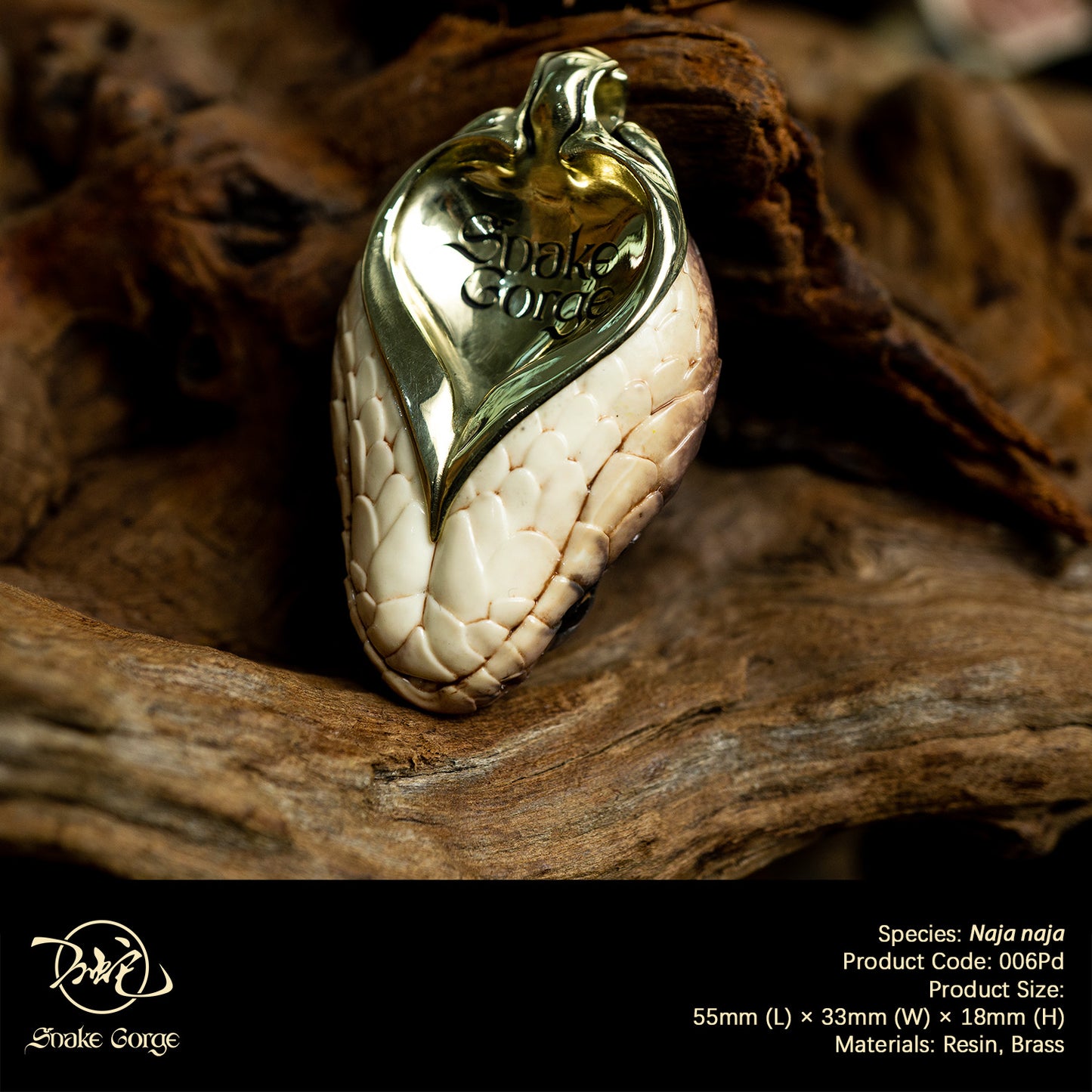 Indian Cobra/ Naja naja Head Resin Model Pendant